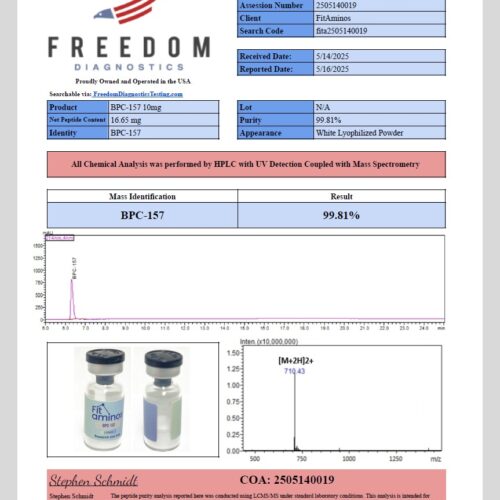 BPC-157 (10mg-20mg) – Research Peptide (Lyophilized)